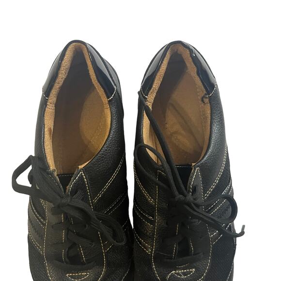 Naturalizer Black Leather Floret Lace Up Sneakers 9W - Picture 4 of 9